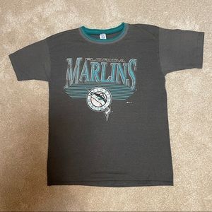 Vintage Grey/turquoise 1994 Florida Marlins Baseball T-Shirt